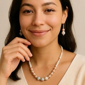 Elegant Pearl Necklace and Earring Set
